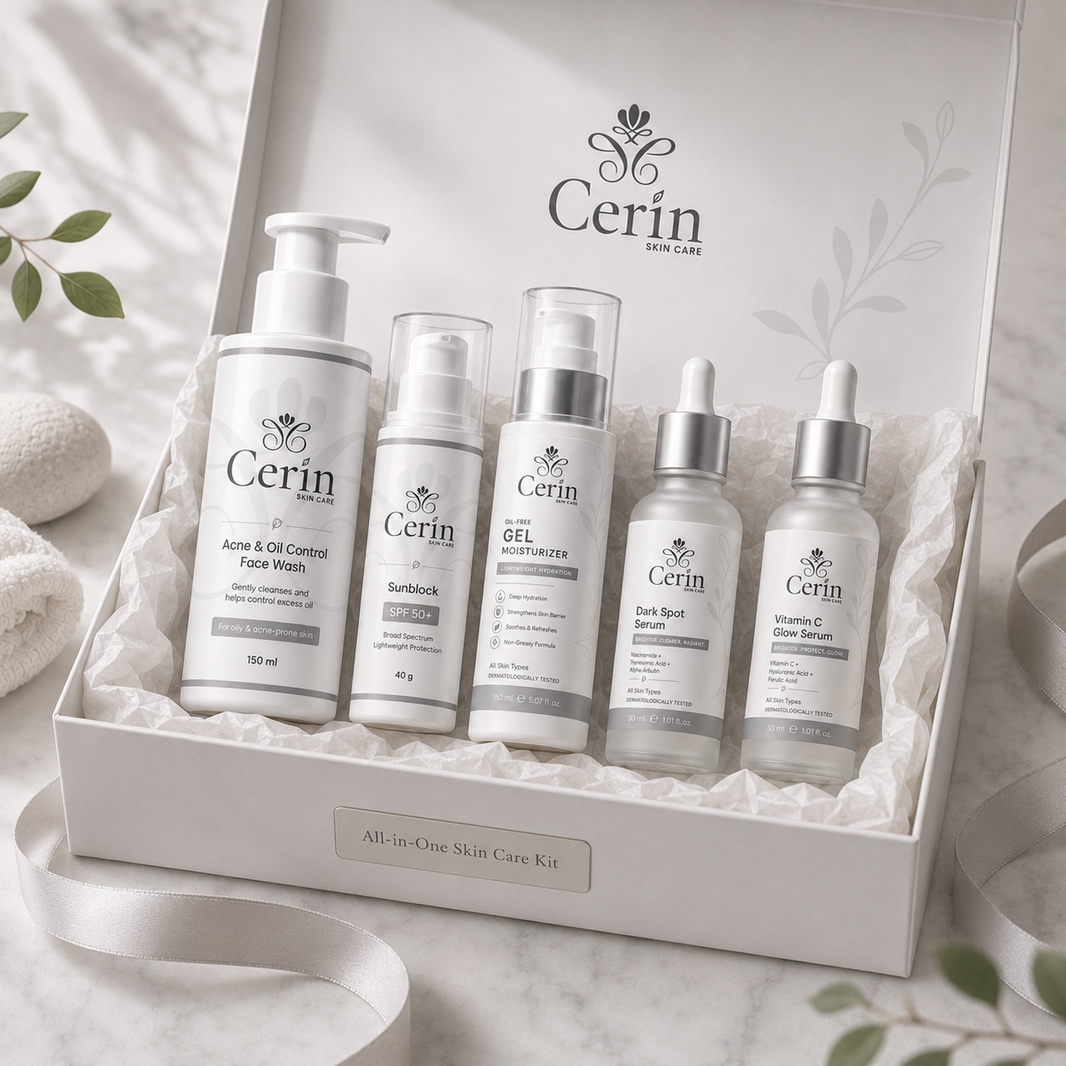 Cerin Complete AM and PM Routine Bundle skincare set