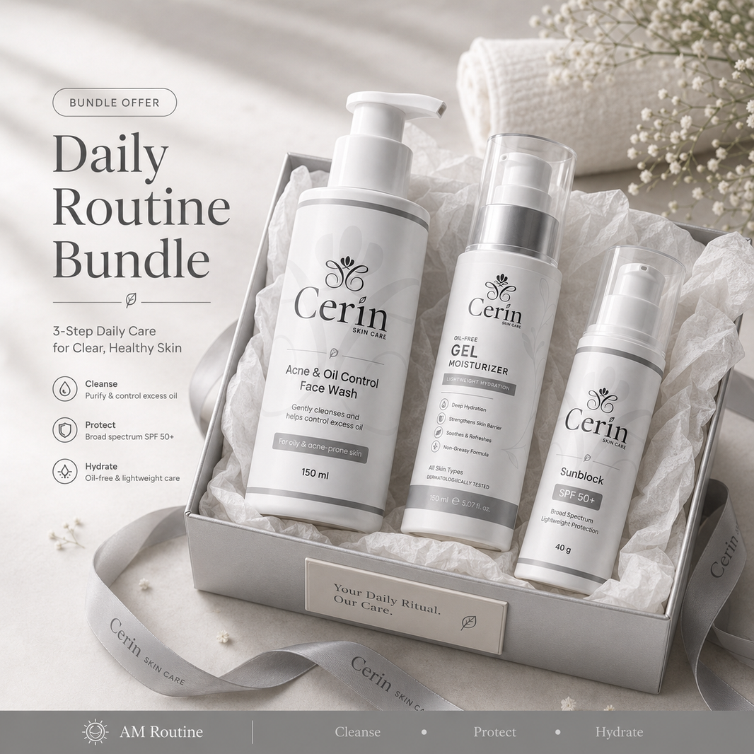 Cerin Daily Clear Skin Bundle skincare products